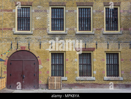 Door and windows of the former prison in Leeuwarden, Netherlands Stock Photo