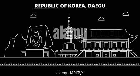 South Korea, Daegu flat landmarks vector illustration. South Korea ...