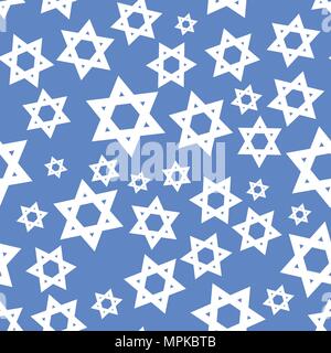 White Mosaic Stars of David Seamless Pattern Stock Vector