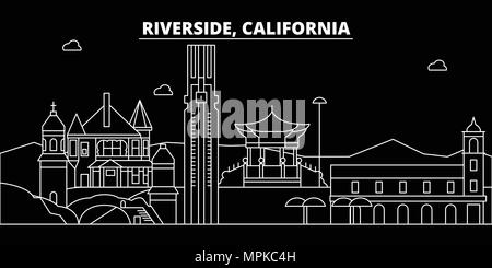 California , Riverside architecture line skyline illustration. Linear ...