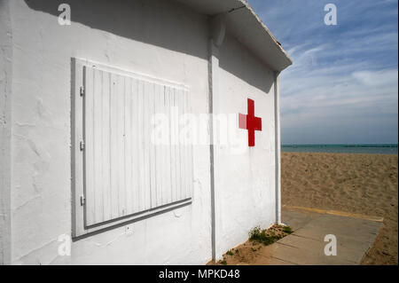 Cesenatico (Fc), il Pronto Soccorso sulla spiaggia Stock Photo