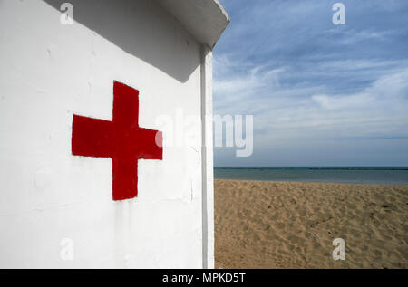 Cesenatico (Fc), il Pronto Soccorso sulla spiaggia Stock Photo