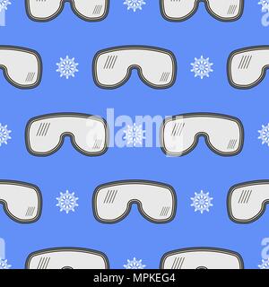 Winter Ski Goggles Seamless Pattern Stock Vector