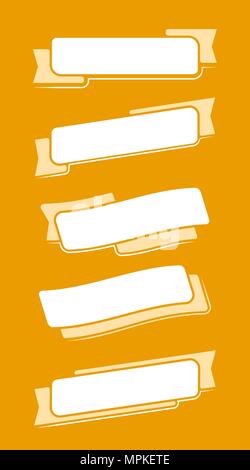 Flat white ribbons  Stock Vector
