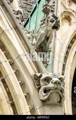 Montreal Canada,Quebec Province,Avenue Union,Christ Church Cathedral,gargoyle,architectural detail,Canada070704119 Stock Photo