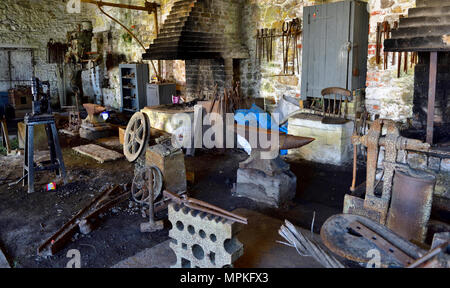 Traditional blacksmiths workshop in Big Pit: National Coal Museum, South Wales Valleys, Blaenavon, UK Stock Photo