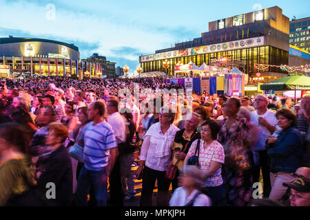 Montreal Canada,Quebec Province,Place des Arts,Montreal International Jazz Festival,festivals fair,audience,crowd,night evening,Canada070706156 Stock Photo
