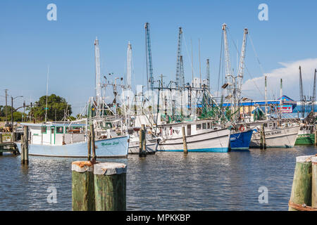 Commercial shrimp boats in the Harbor at Pass Christian, Mississippi Stock Photo