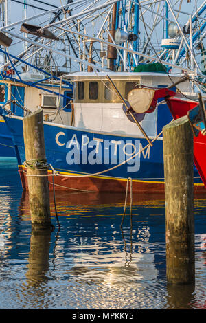 Commercial shrimp boats at the dock of the Small Craft Harbor in