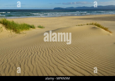 Oceania, Australia; Australian; Tasmania; Bruny Island, Sand Dunes and view to Fluted Cape Stock Photo