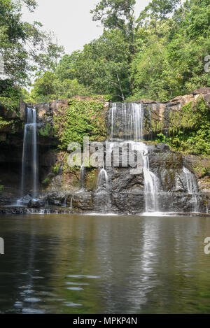 Klongchao waterfall in Koh Kood island on Thailand Stock Photo