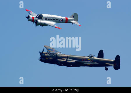 Avro Lancaster PA 474 and Avro 19 Anson Stock Photo