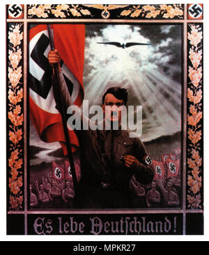 German Nazi Vintage Propaganda Poster - Long Live Germany Stock Photo