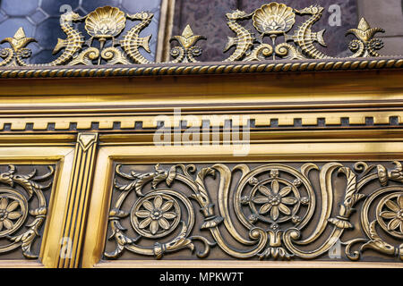 Montreal Canada,Quebec Province,Rue Sainte Catherine Ouest,Montreal Gazette Newspaper building,entrance detail,trim,decoration,decorations,Canada07070 Stock Photo