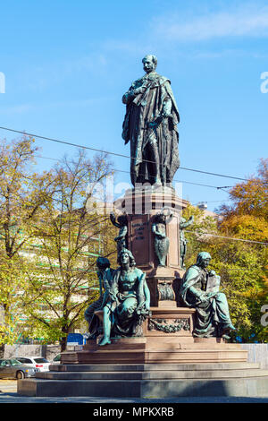 Maxmonument (1875), statue of Maximillian II by Kaspar von Zumbusch on Maximilianstrasse, Munich, Germany Stock Photo