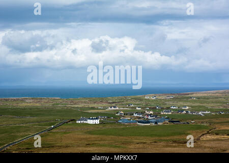 View over the landscape of the Atlantic west coast of Ireland in County Clare near Doolin Stock Photo