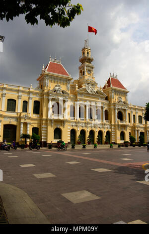 The City Hall styled in French architecture, here in the centre of Ho Chi Minh City, Vietnam Stock Photo