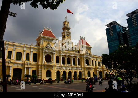 The City Hall styled in French architecture, here in the centre of Ho Chi Minh City, Vietnam Stock Photo