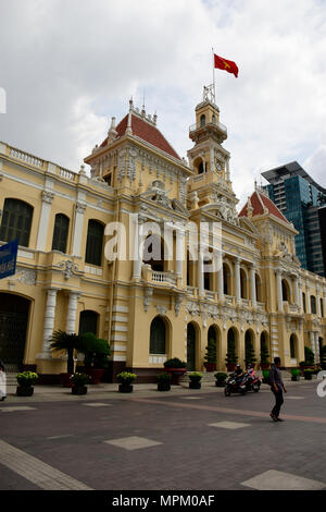 The City Hall styled in French architecture, here in the centre of Ho Chi Minh City, Vietnam Stock Photo