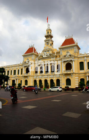 The City Hall styled in French architecture, here in the centre of Ho Chi Minh City, Vietnam Stock Photo