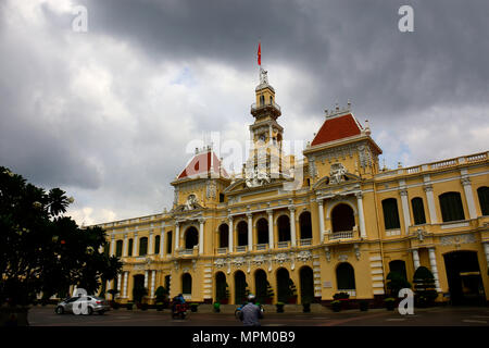 The City Hall styled in French architecture, here in the centre of Ho Chi Minh City, Vietnam Stock Photo