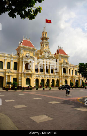 The City Hall styled in French architecture, here in the centre of Ho Chi Minh City, Vietnam Stock Photo