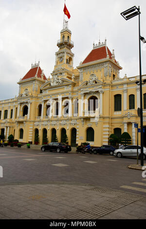 The City Hall styled in French architecture, here in the centre of Ho Chi Minh City, Vietnam Stock Photo