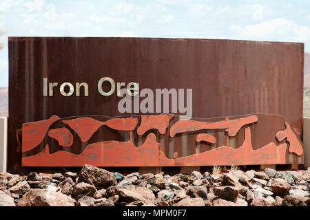 Iron Ore Mining Sign Stock Photo