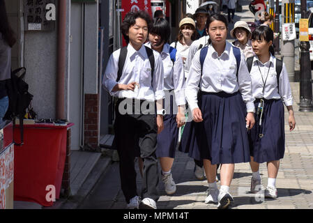 Schoolchildren Kyoto Stock Photo