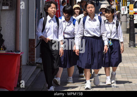Schoolchildren Kyoto Stock Photo