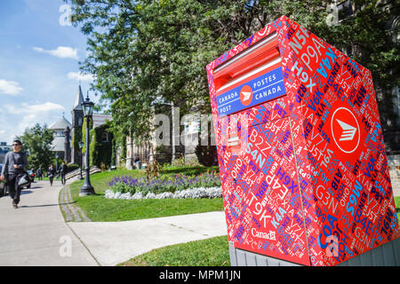 Toronto Canada,University of Toronto,King's College Circle,Post,Postes,postal system,mailbox,mail,letter box,Canadian postal codes,logo,design,brandin Stock Photo