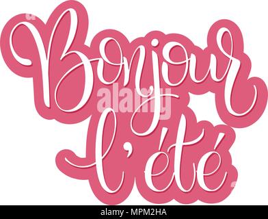 Hello Summer lettering. Elements for invitations, posters, greeting cards. Seasons Greetings Stock Vector