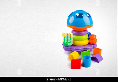 Shape Sorter or Childs toy shape sorter on a background Stock Photo