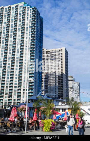 Toronto Canada,Queen's Quay West,The Waterfront,Harbourfront,high rise skyscraper skyscrapers building buildings modern,residential real estate,condom Stock Photo