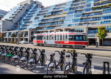 Toronto Canada,Queen's Quay West,King's Landing condominium,residential,apartment,apartments,flat,building,The National Ballet of Canada building,Walt Stock Photo