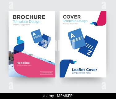vocabulary brochure flyer design template with abstract photo background, minimalist trend business corporate roll up or annual report Stock Vector