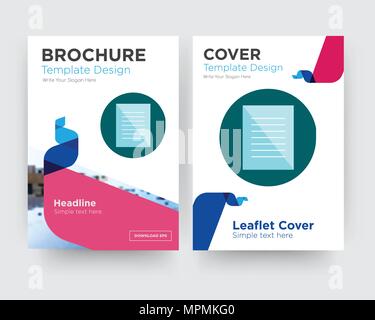 specification brochure flyer design template with abstract photo background, minimalist trend business corporate roll up or annual report Stock Vector