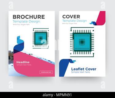 sem brochure flyer design template with abstract photo background, minimalist trend business corporate roll up or annual report Stock Vector
