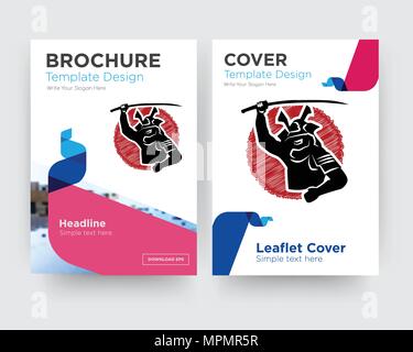 brochure flyer design template with abstract photo background, minimalist trend business corporate roll up or annual report Stock Vector