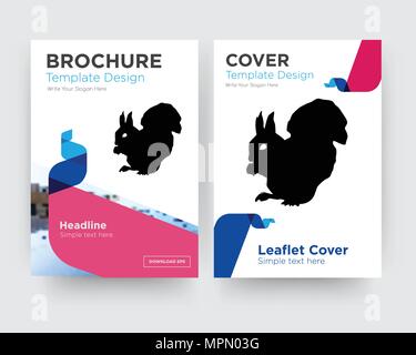 brochure flyer design template with abstract photo background, minimalist trend business corporate roll up or annual report Stock Vector