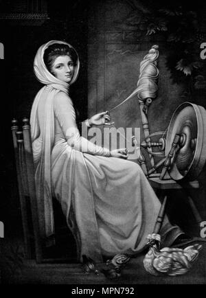 'Lady Hamilton as The Spinstress', c1782, (1912). Artist: George Romney. Stock Photo