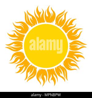 Decorative vector bright colorful sun symbol Stock Vector