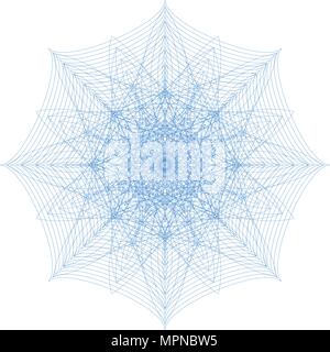 Blue guilloche pattern rosette for different use: certificate, play money or security papers Stock Vector
