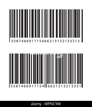 Pair of bar code labels. Vector illustration. Stock Vector