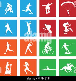 16 simple sport icons - vector Stock Vector
