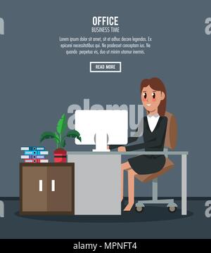 Business workers in office Stock Vector