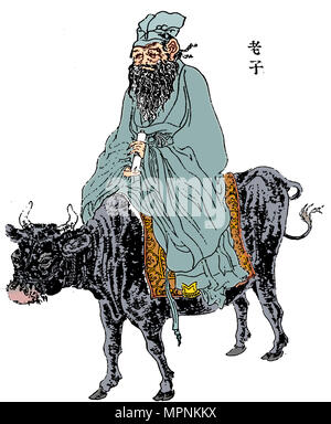 Lao-Tzu, ancient Chinese philosopher and inspiration of Taoism, late 19th century. Artist: Anon. Stock Photo