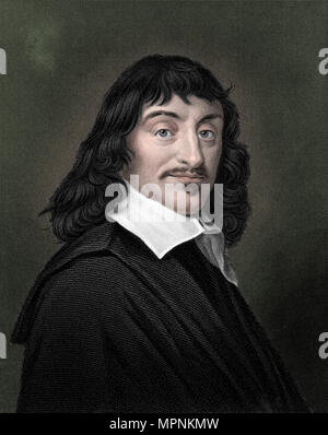 Rene Descartes, French philosopher and mathematician, 1835. Artist: Unknown. Stock Photo
