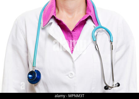Doctor and Stethoscope, Close Up Stock Photo
