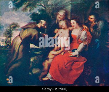 'The Holy Family with Saints Francis and Anne and the Infant Saint John the Baptist', c1630. (c1935) Artist: Peter Paul Rubens. Stock Photo